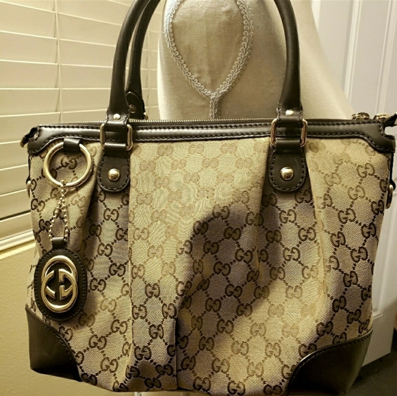 Gucci Signature Cavas Overshoulder Bag Wallet Set - Picture 1 of 8